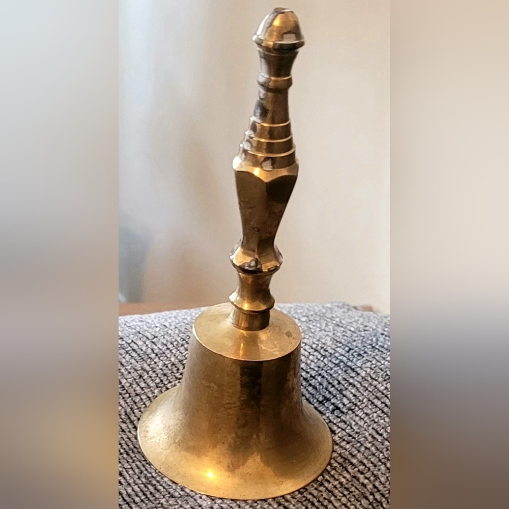 Vintage Brass Hand Bell...clapper Wont Stay Attached